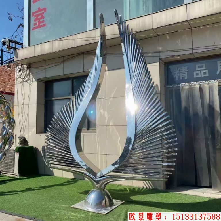 不銹鋼翅膀雕塑，異型雕塑